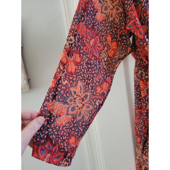 Free People Teegan Peach Mini Boho floral Dress size Medium - Picture 4 of 9